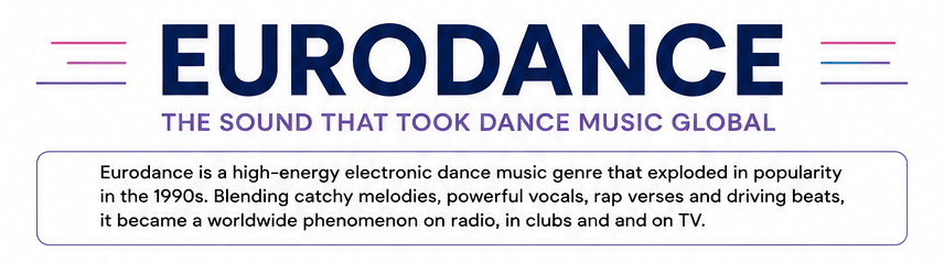 Eurodance overview and energetic 90s dance culture visual